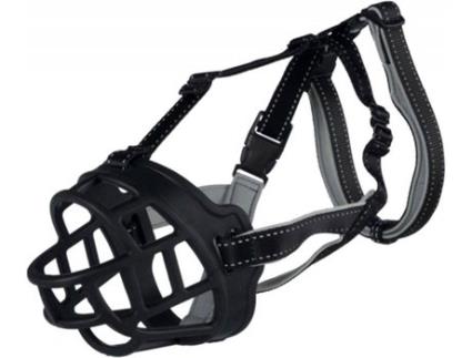 Açaime para Cães  Ajustável e Refletor (Preto - Nylon - L - Porte Grande)
