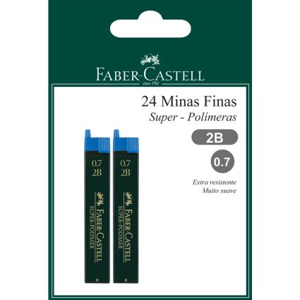 FABER-CASTELL Minas Grafite, 0,7 mm 2B,  2 x 12 Unidades