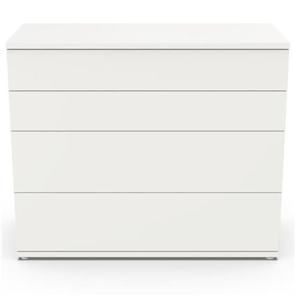 Cómoda Chiado de 4 Gavetas, 45 x 85 x 101,5 cm, Carvalho e Branco