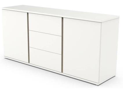Aparador  Chiado (Branco e Carvalho - MDF - 45x82x176.5 cm)