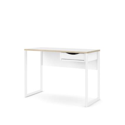 Secretária com Gaveta Iris,  Aglomerado de Madeira, 110 x 49 x 77 cm, Branco