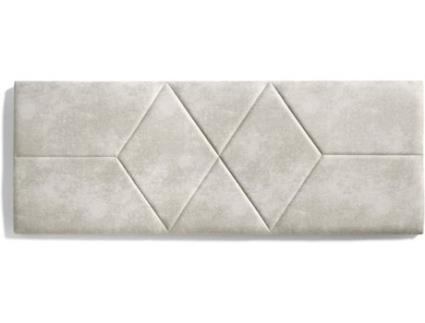 Cabeceira de Cama  Retangular 3403 (Branco - Tecido - 152x57x5 cm)