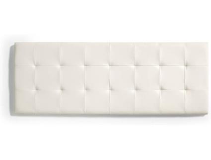 Cabeceira de Cama  Retangular 7739 (Branco - Couro sintético - 112x57x5 cm)
