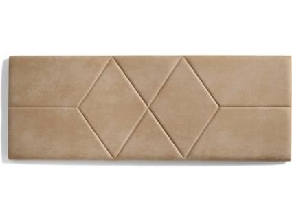 Cabeceira de Cama  Retangular 3588 (Castanho - Tecido - 112x57x5 cm)