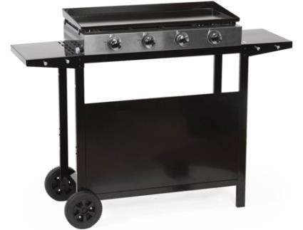 Grelhador a GásMérida HAPPY GARDEN 4 Queimadores + Carrito(Preto - Aço - 80.5 x 41.2 x 19 cm)