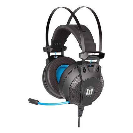 Auscultadores Gaming  Premium Ukkonen (Over Ear - Microfone - Preto)