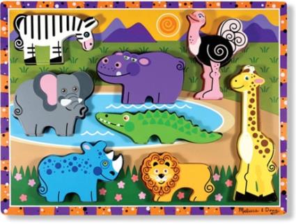 Puzzle 2D  Wooden Chunky Puzzle 2D - Safari Animals