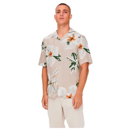 Only & Sons Shirt Only & Sons Onsdan Life Reg Viscosenoos Beige M