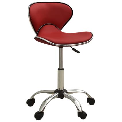 vidaXL Cadeira de escritório couro artificial vermelho tinto