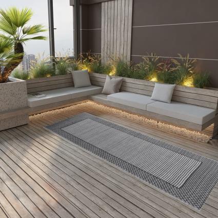vidaXL Tapete de exterior 80x250 cm PP preto