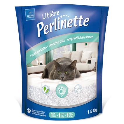 Litière Perlinette Sensible areia de sílica para gatos - Pack económico: 2 x 1,5 kg