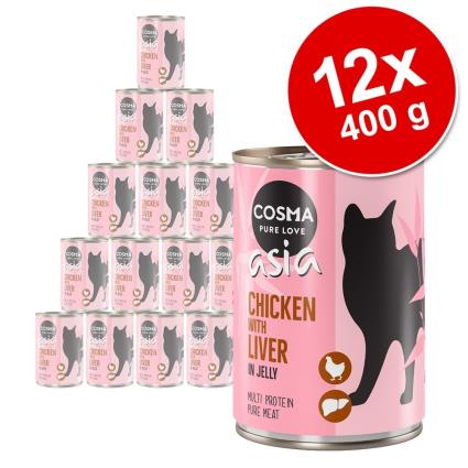 Cosma Asia em gelatina 12 x 400 g - Pack económico - Atum com caranguejo