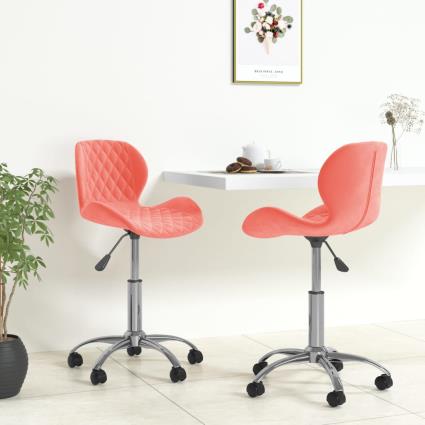 vidaXL Cadeiras de jantar giratórias 2 pcs veludo rosa
