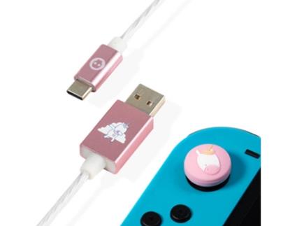 Cabo Usb Cabo Usb Tipo C Led e Grips Nintendo Switch Unicorn