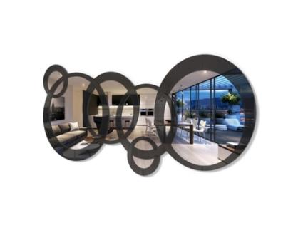 Espelhos Decorativos de Parede Moderna Espelhos Grandes Círculos Pretos 140X70cm
