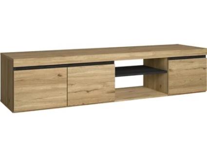 Móvel de TV SKRAUT HOME Naturale (160x40x41 cm - Melamina - Castanho)