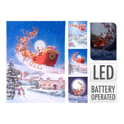 QUADRO DE NATAL INFANTIL LED 28X38cm MODELOS SORTIDOS - ELEKTRO3