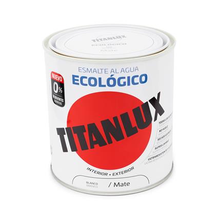 ESMALTE ECOLÓGICO À BASE DE ÁGUA MATE BRANCO 250ml TITANLUX 02T056614 - TITAN