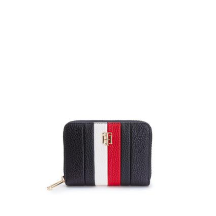 Porta-moedas tricolor com fecho