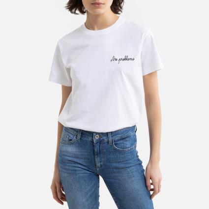 T-shirt em algodão bio com gola redonda, NO PROBLEMO