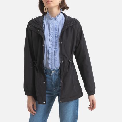 Parka com capuz e fecho