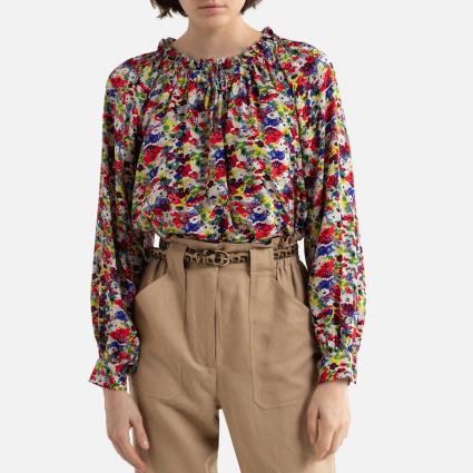 Blusa estampada de mangas compridas, LYSIANE