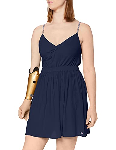Vestido curto de alças finas