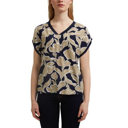 T-shirt de decote em V, mangas curtas com motivos