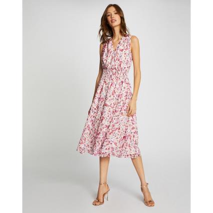 Vestido midi de cavas, às flores