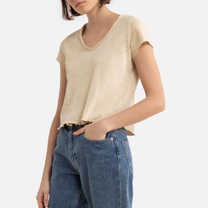 T-shirt com decote em V e mangas curtas, SONOMA
