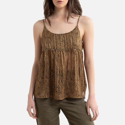 Top de alças finas, estampado