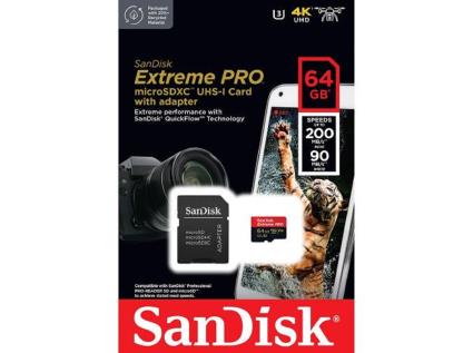 ext pro Microsdxc 64gb+sd 200mb/s