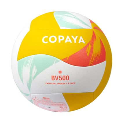 BOLA DE VOLEIBOL DE PRAIA REPLICA HÍBRIDA 500 AMARELO/BRANCO