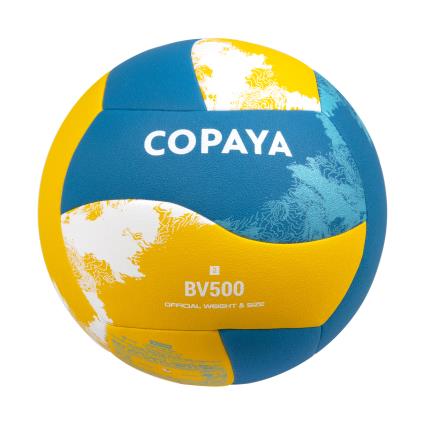 BOLA DE VOLEIBOL DE PRAIA REPLICA HÍBRIDA 500 AMARELO AZUL