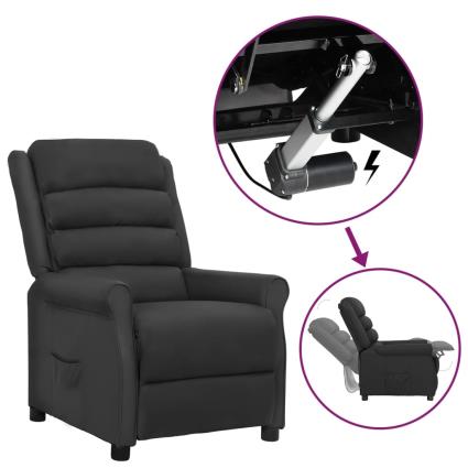 vidaXL Poltrona reclinável elevatória couro artificial preto