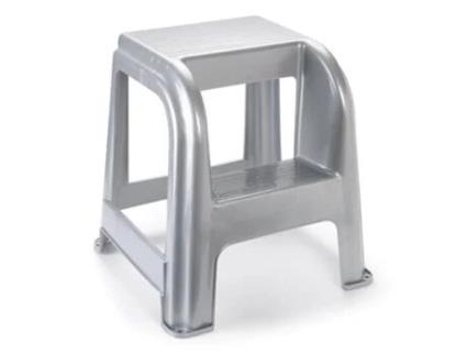 Escadote Plástico 2 Niveis 45CM Altura Cinza