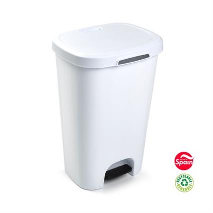 Contentor Plastico C/pedal 50 Litros Branco UN