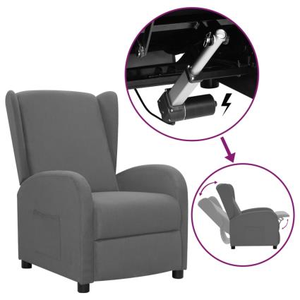 vidaXL Poltrona reclinável elevatória tecido cinzento-claro