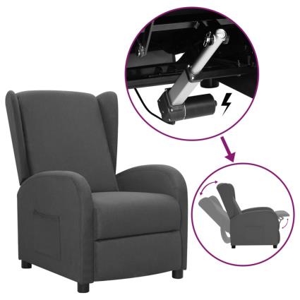 vidaXL Poltrona reclinável elevatória tecido cinzento-escuro