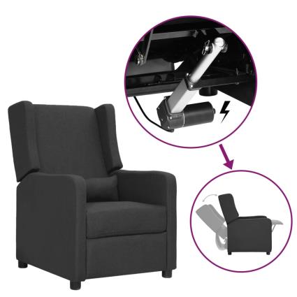 vidaXL Poltrona reclinável elevatória tecido cinzento-escuro
