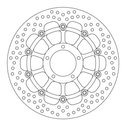 Moto-master Halo Ducati 113136 Front Brake Disc Prateado