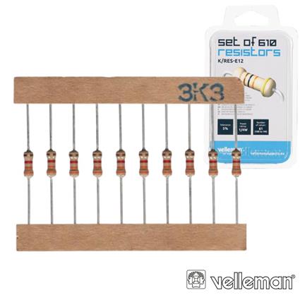 Kit de 610 Resistências 1/4W - 