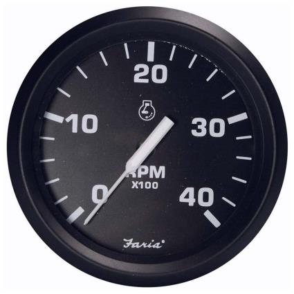 Faria Euro Tach 4000rpm Diesel Mag Tachometer Preto