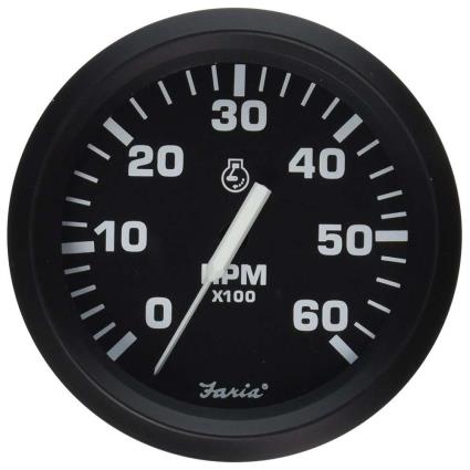 Faria Euro Tach 6000rpm Tachometer Preto