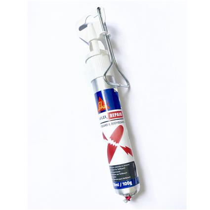 Cola mástique Sikaflex para reparação de uma prancha de espuma Surf/bodyboard.