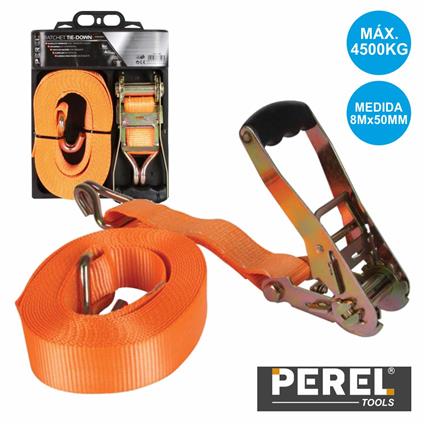 Cinta de Segurança c/ Roquete e Gancho 4500Kg (50 mm x 8 mts) - 