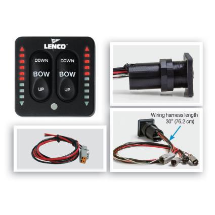 Lenco Electric Trim Tab Switch Kit For Single Actuator Led Indicator Preto
