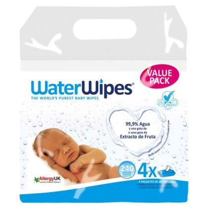Waterwipes Toalhitas Bebé (4 embalagens x 60 unidades)