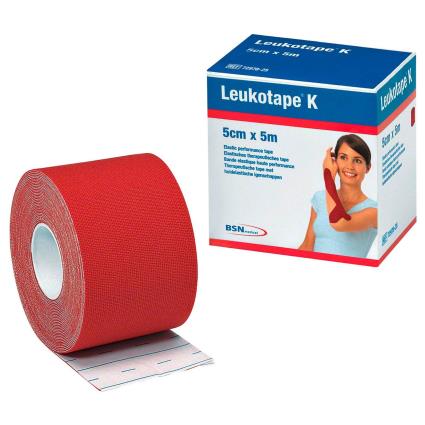 Leukotape K Ligadura Elástica Adesiva - 5x5cm (Vermelha)