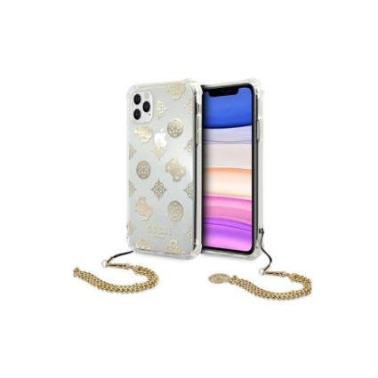 Capa Iphone 11 Pro Max GUESS Peony Chain Collection Dourado em Blister